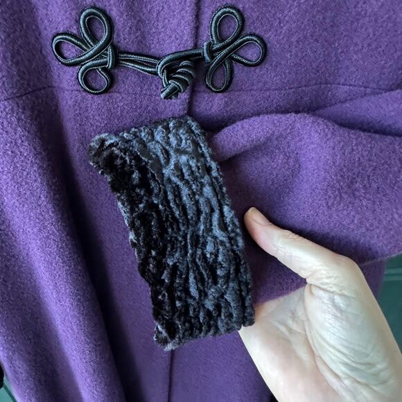 Vintage American Girl Sugar Plum Sugarplum Coat Wool Faux Fur Trim Size 12 EUC - Picture 5 of 10